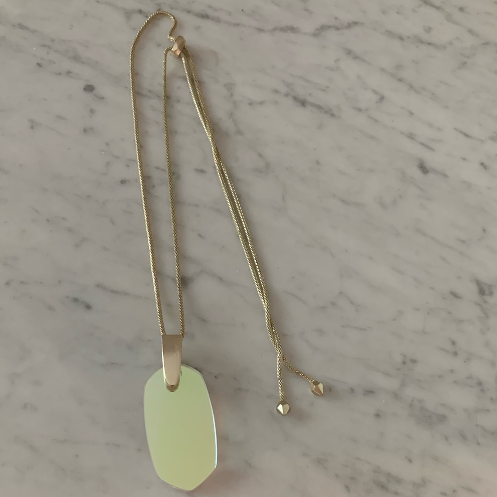 Kendra Scott Dichroic Glass Inez Necklace. Perfect condition. Gold.